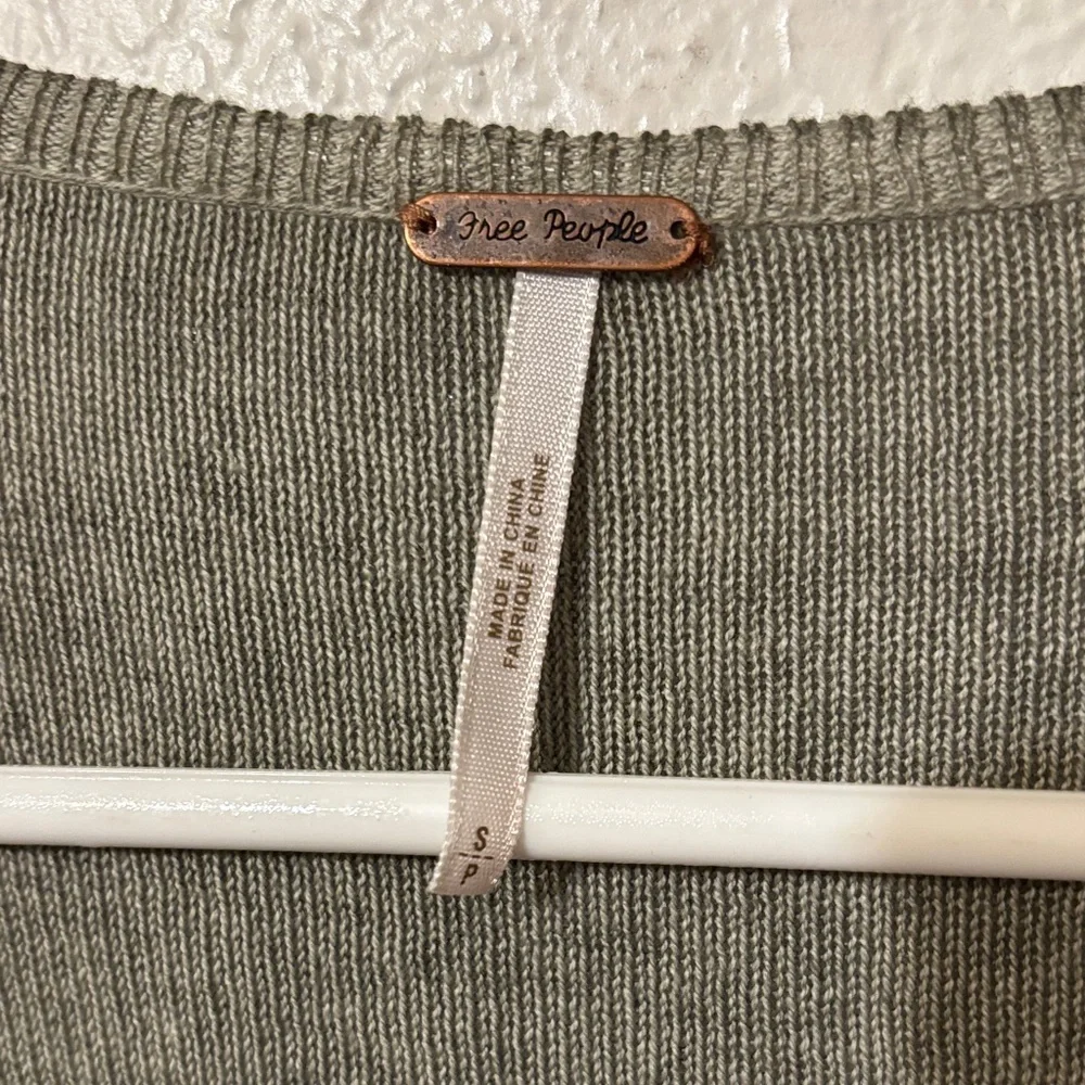 Free People Overdyed Open Front Waterfall Cardigan Small